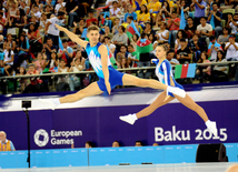 Avropa Oyunlarında aerobika gimnastikası üzrə qarışıq cütlüklərin təsnifat yarışları. Bakı, Azərbaycan, 17 iyun 2015 